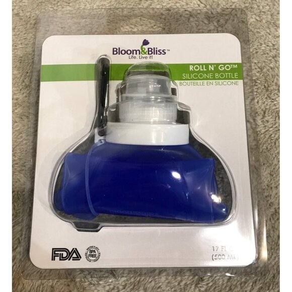 Bloom & Bliss Roll N Go Silicone Bottle 17 Fl Oz BPA-Free FDA Reusable Set of 2 - Picture 5 of 6